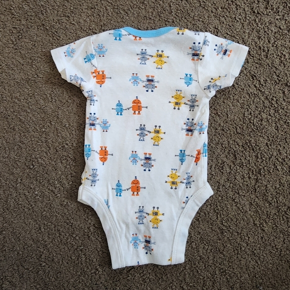 White/Blue Robot Onesie, NB - Picture 3 of 5